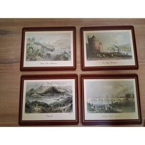 Vintage Lady Clare Luncheon Placemats Irish Scenes Set Of 4   9.25" x 8"